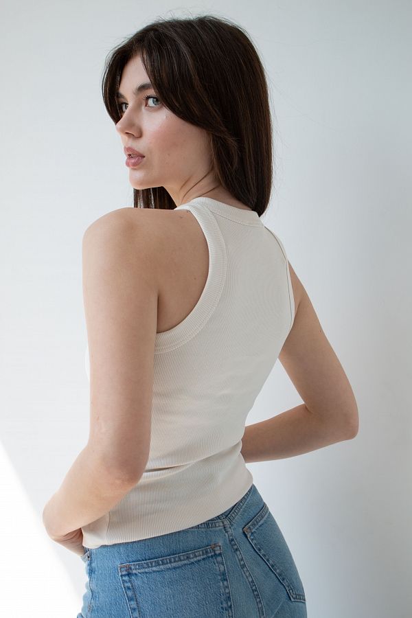 Майка рубчик кремова МА4113/5 #RU# Майка рубчик кремовая МА4113/5 № 6