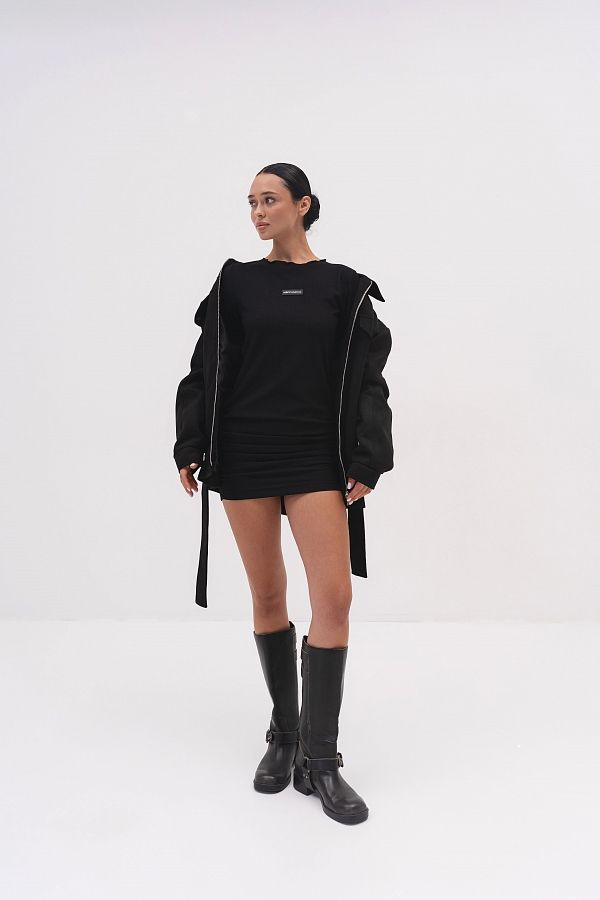 Куртка замшева з поясом (на замку) чорна KZNZ/03 #RU# Куртка замшевая с поясом (на замке) черная KZNZ/03 № 3