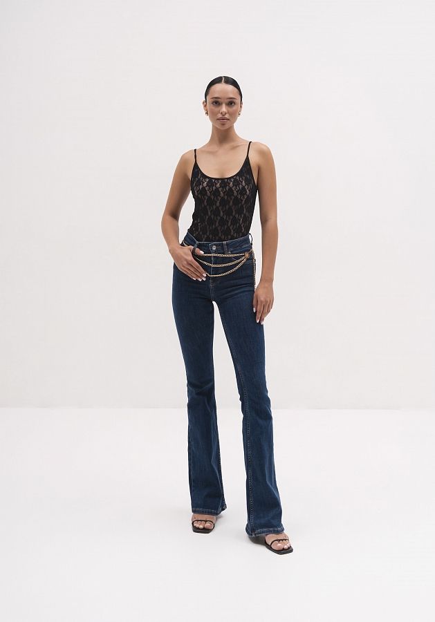 Майка мереживна на бретелях чорна ММ/01 #RU# Майка кружевная на бретелях черная ММ/01 № 1