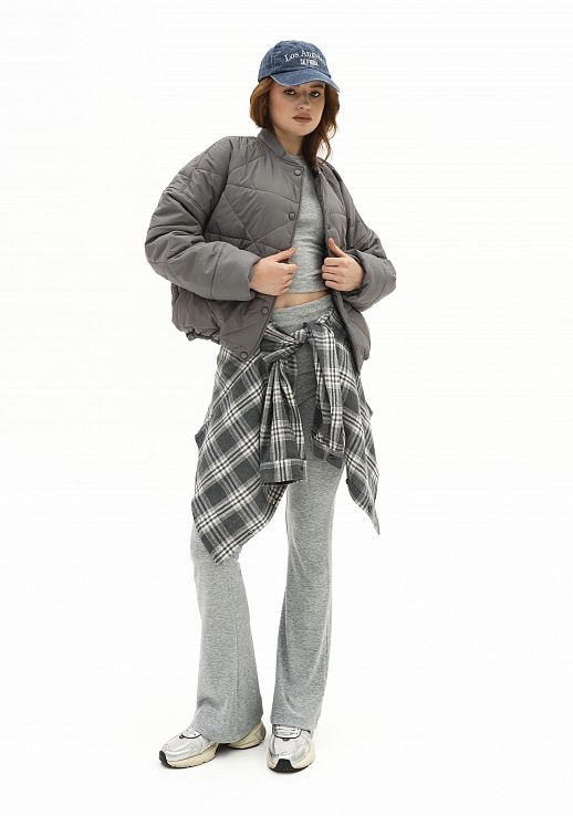 Бомбер на кнопках графітовий - №2