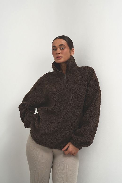 Світшот теді із замком коричневий 