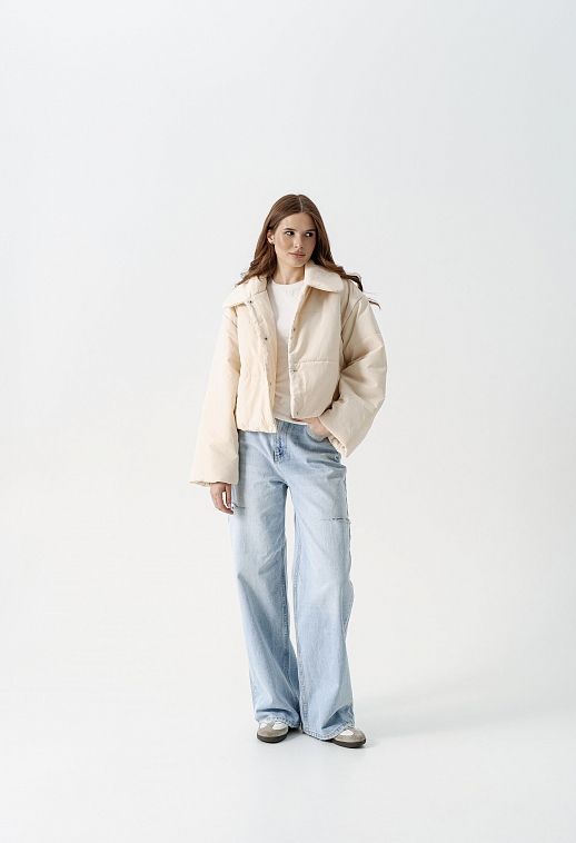 Куртка коротка світло-бежева - №2