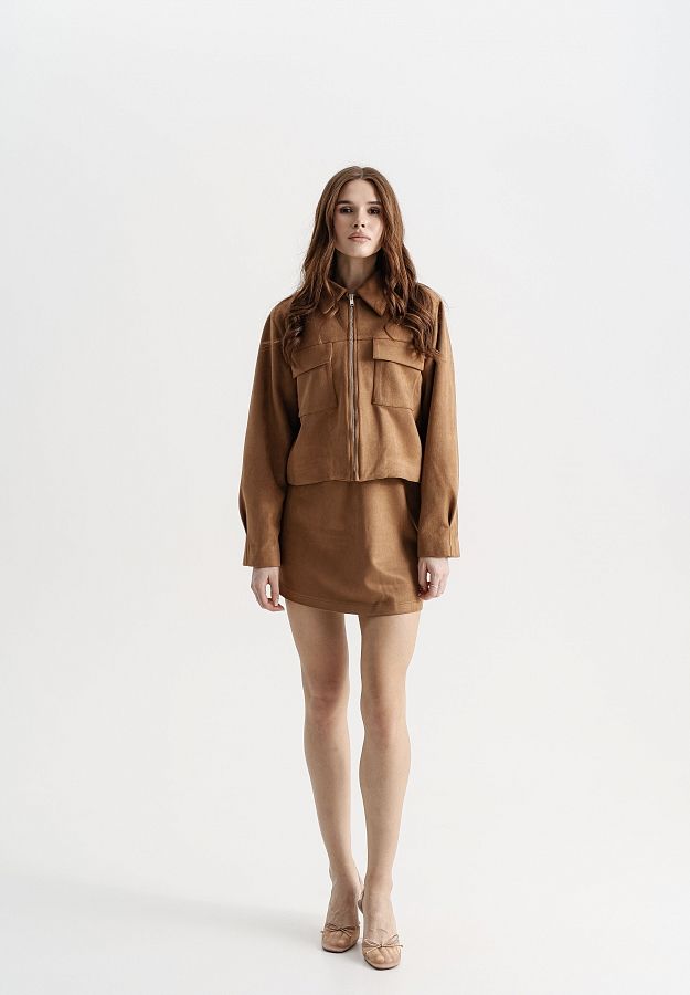 Куртка замшева коротка руда НФ-00000752/3 #RU# Куртка замшевая короткая рыжая НФ-00000752/3 № 1