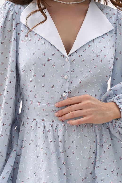 Сукня з білим комірцем блакитна - №2