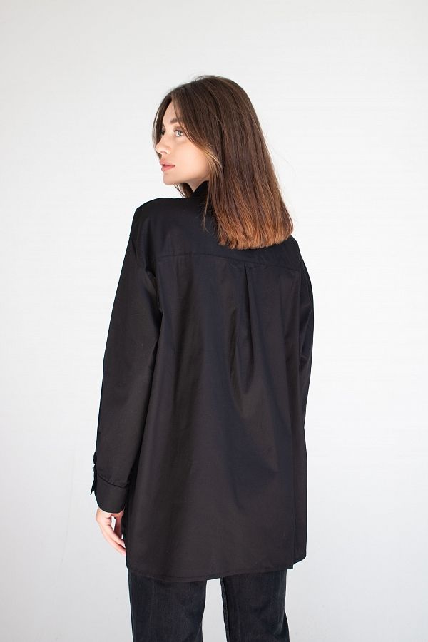 Сорочка котонова класична чорна МБСЧ001/7 #RU# Рубашка котоновая классическая черная МБСЧ001/7 № 5