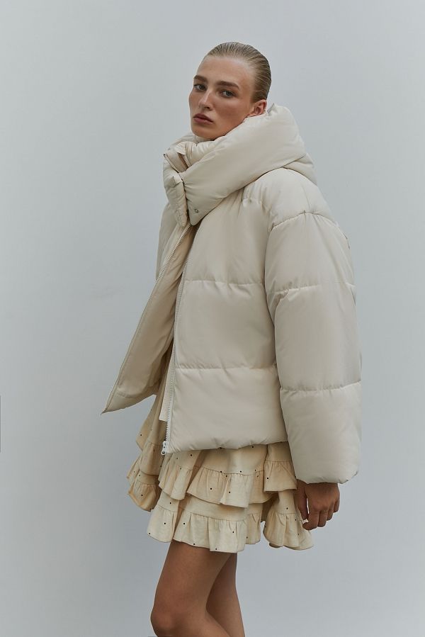 Куртка вкорочена на замку молочна KR0110/2 #RU# Куртка укороченная на замке молочная KR0110/2 № 2