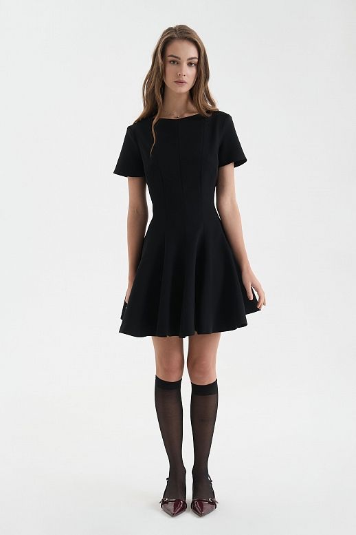 Сукня міні з коротким рукавом чорна - №2