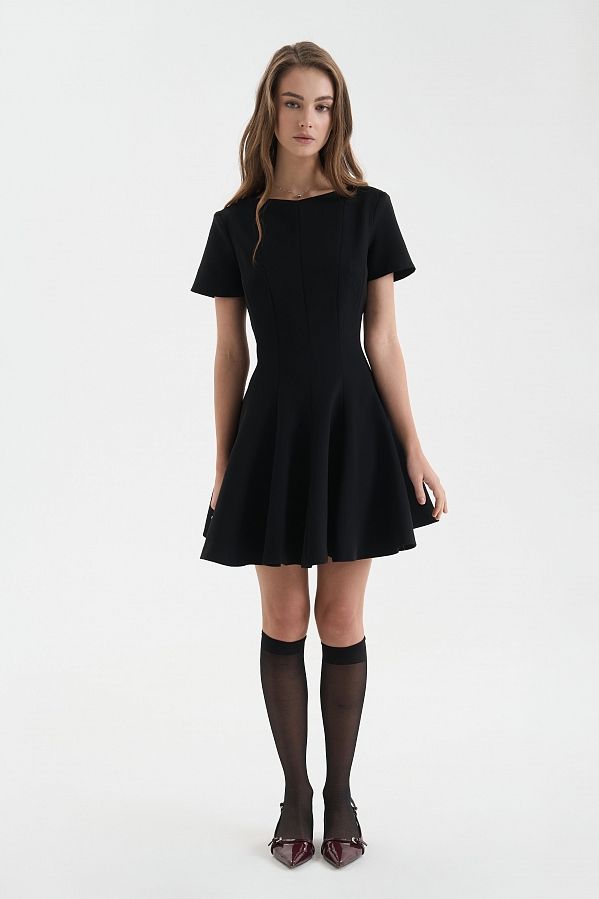 Сукня міні з коротким рукавом чорна С918/1 № 2