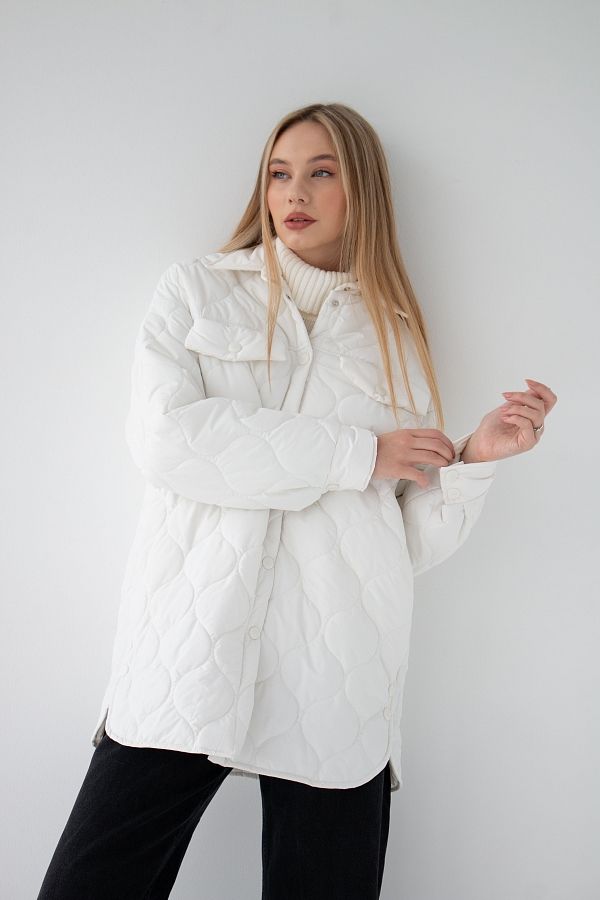 Куртка-сорочка на кнопках біла МБПЩ003/2 #RU# Куртка-рубашка на кнопках белая МБПЩ003/2 № 1
