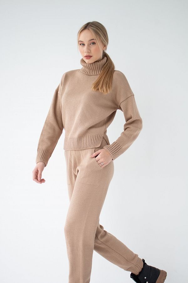 Костюм в’язаний капучіновий VZ101 #RU# Костюм трикотажный капучиновый VZ101 № 2
