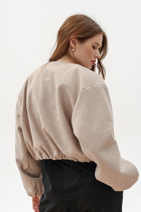 Бомбер на замку бежевий НФ-00000722/3 #RU# Бомбер бежевый на замке НФ-00000722/3 № 4