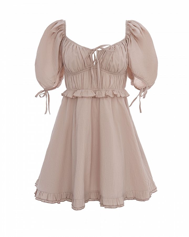 Сукня з рюшами бежева DR202401/2 № 1