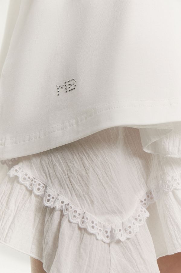 Спідниця з мереживом біла SP2024/1 #RU# Юбка с рюшами белая SP2024/1 № 3