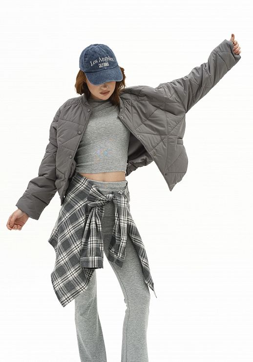 Бомбер на кнопках графітовий