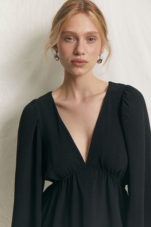 Сукня міні з відкритою спиною чорна - №2