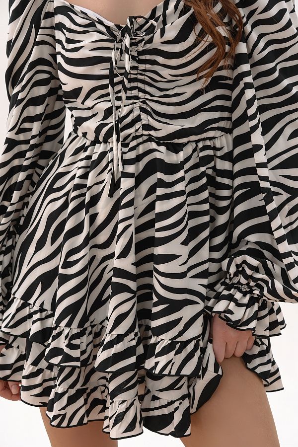 Сукня з софту подвійна спідниця зебра 0923/3 № 4