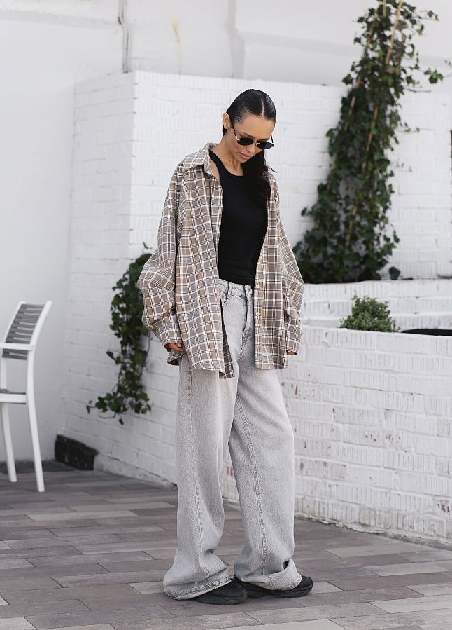 Сорочка в клітинку коричнева  ПН07/09 #RU# Рубашка в клетку коричневая ПН07/09 № 2