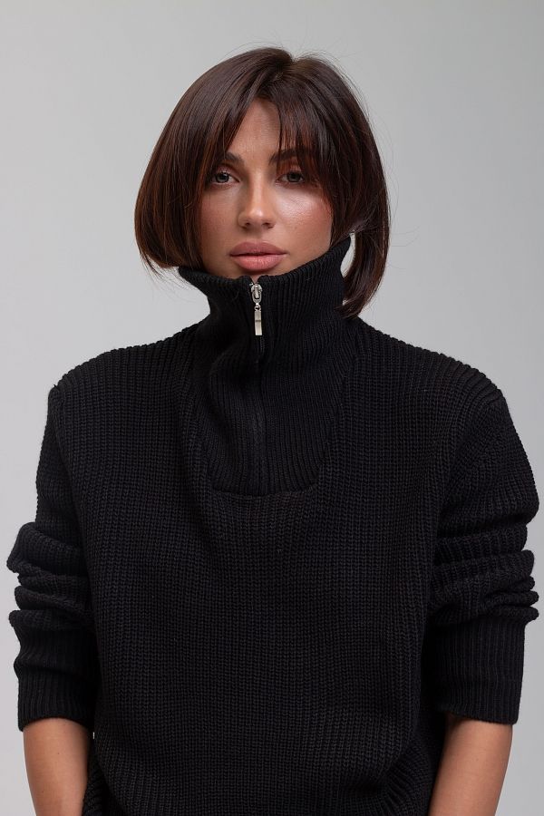Светр на замку чорний  13311/2 #RU# Свитер на замке черный 13311/2 № 1