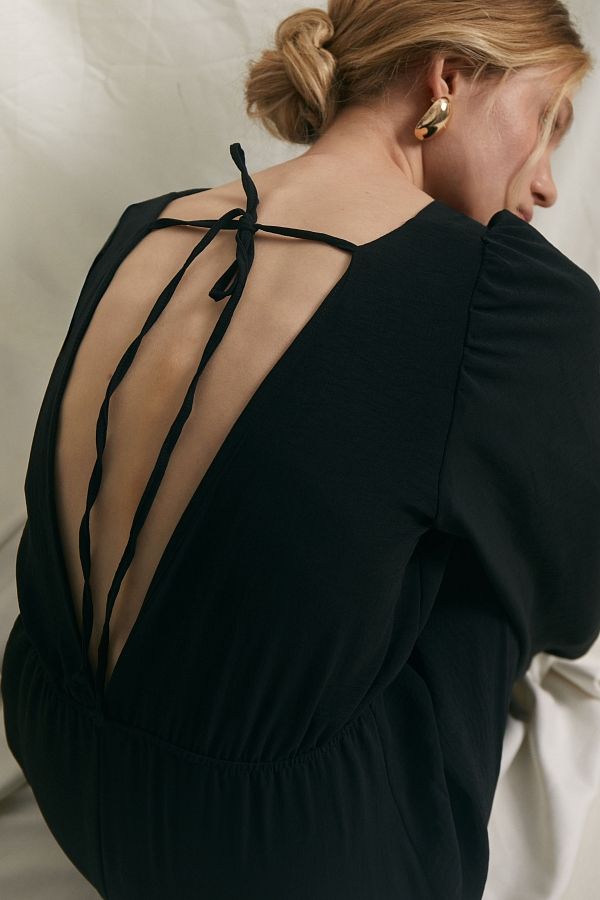 Сукня максі з відкритою спиною чорна МБПЛ003/1 № 4