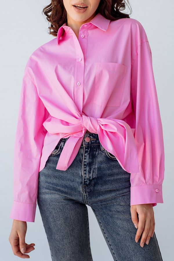 Сорочка котонова класична яскраво-рожева МБСЧ001/4 #RU# Рубашка котоновая классическая розовая МБСЧ001/4 № 1