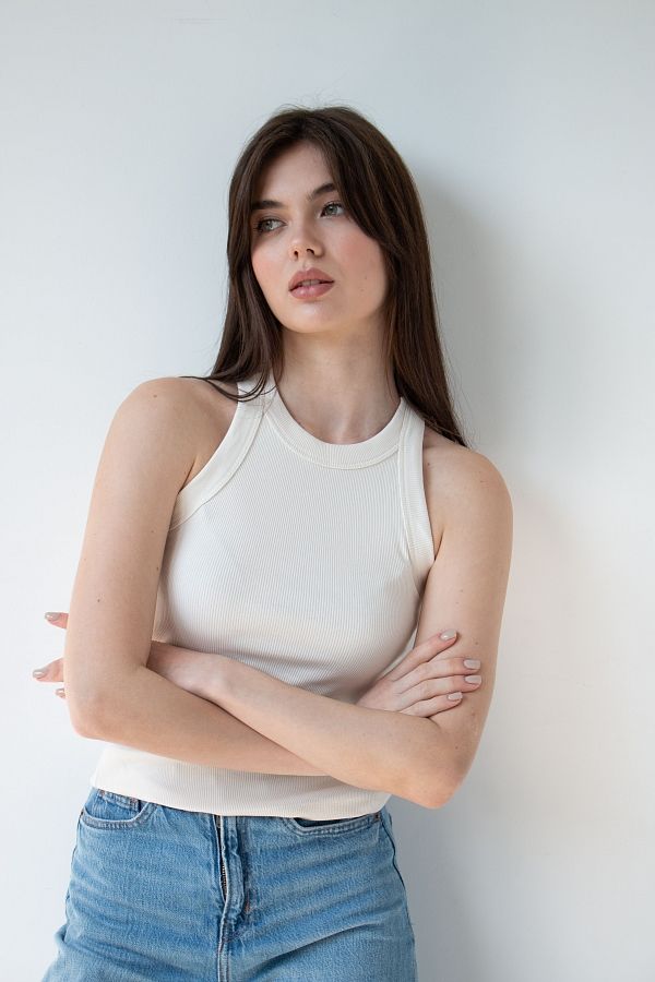 Майка рубчик кремова МА4113/5 #RU# Майка рубчик кремовая МА4113/5 № 2