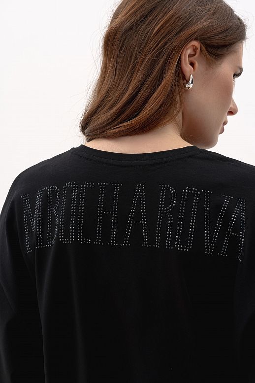 Футболка зі стразами MBocharova чорна
