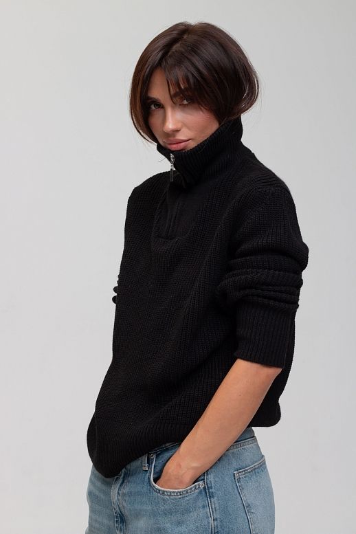 Светр на замку чорний  - №2