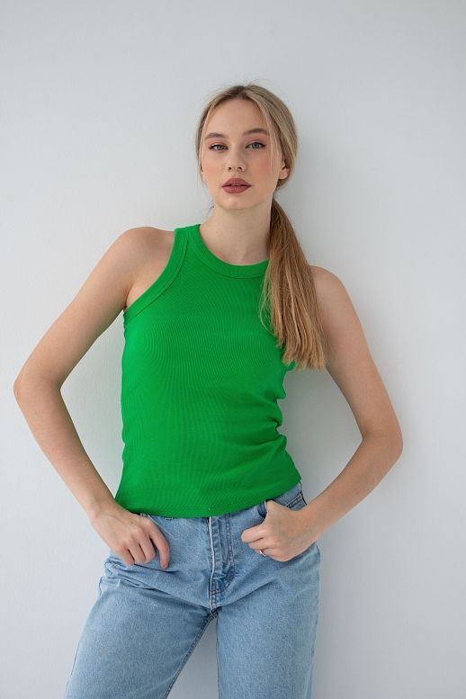Майка рубчик зелена - №2