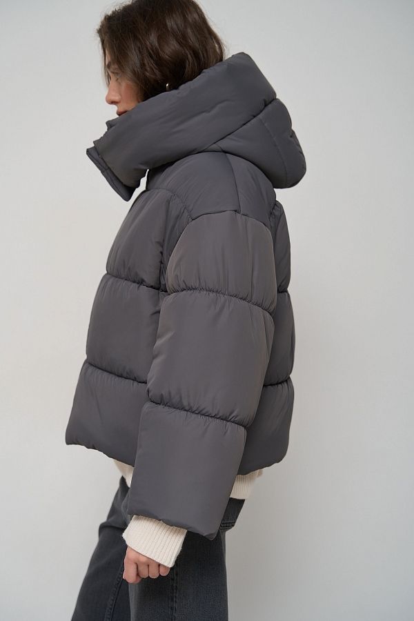 Куртка вкорочена на замку графітова KR0110/4 #RU# Куртка укороченная на замке графитовая KR0110/4 № 5