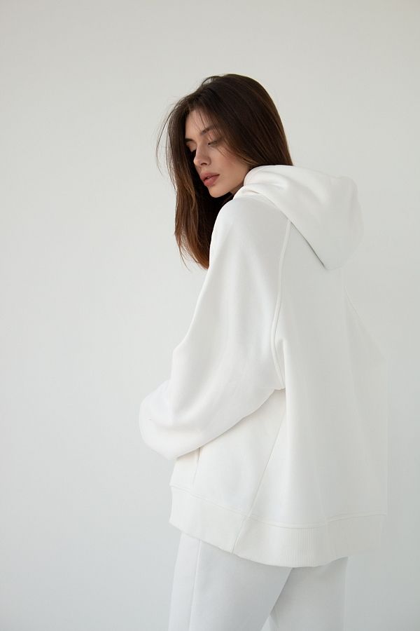 Костюм спортивний утеплений на флісі худі+джогери молочний Н0126/1 #RU# Костюм спортивный утепленный на флисе худи+джогеры молочный Н0126/1 № 4