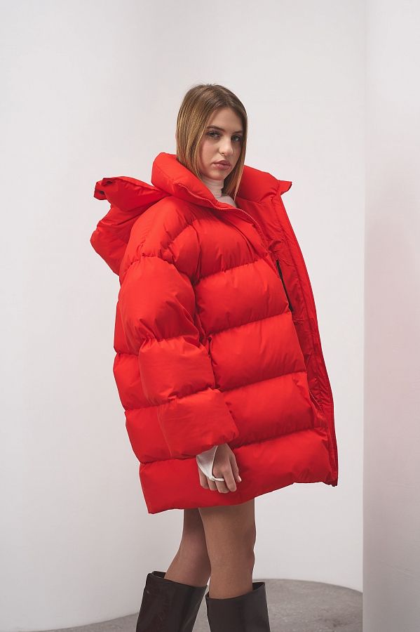 Пуховик зимовий подовжений червоний KZR25POD/2 #RU# Пуховик зимний удлиненный красный KZR25POD/2 № 5