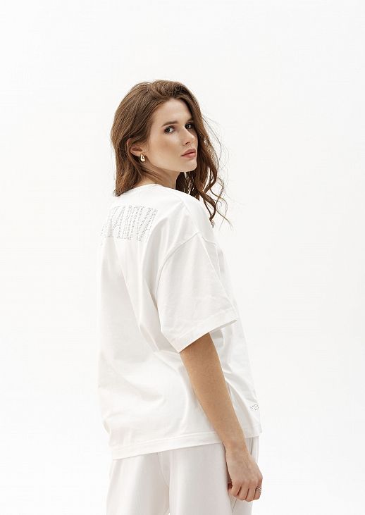 Футболка зі стразами MBocharova біла