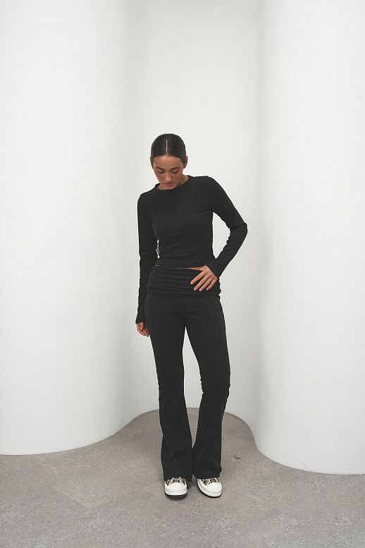 Костюм приталений флісовий чорний