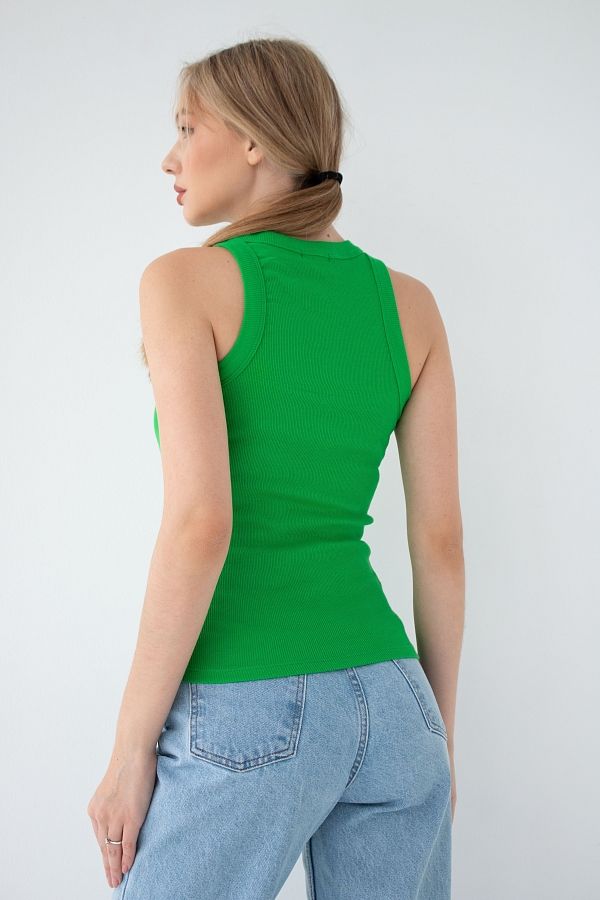 Майка рубчик зелена  МА4113/5 #RU# Майка рубчик зеленый  МА4113/5 № 5