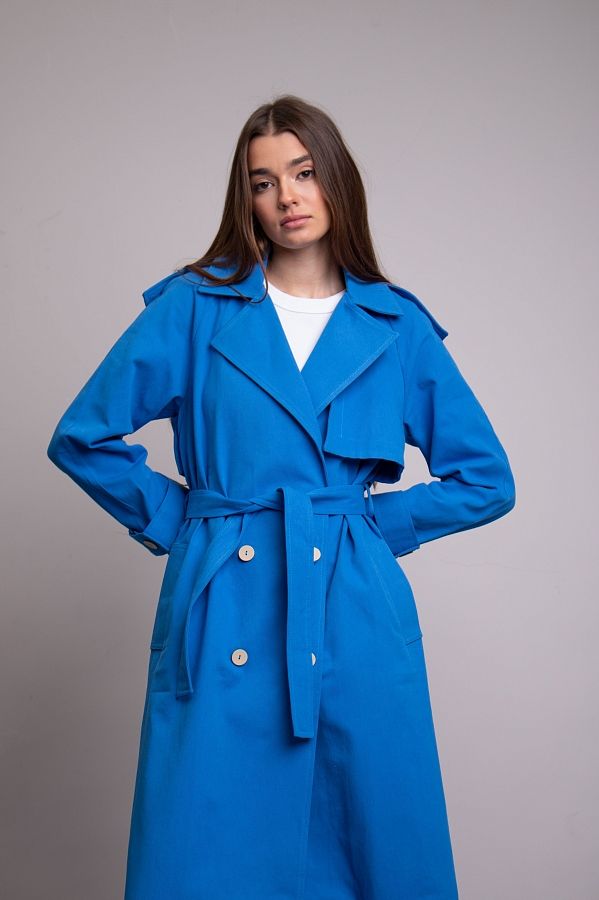 Тренч котоновий синій С0221/2 #RU# Тренч котоновый синий С0221/2 № 2