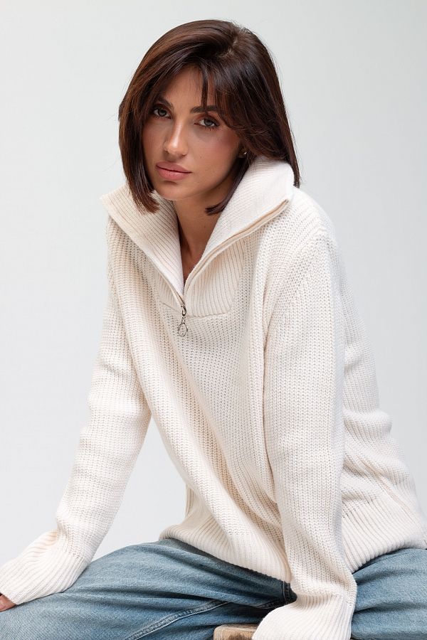Светр на замку молочний 13311/1 #RU# Свитер на замке молочный 13311/1 № 3