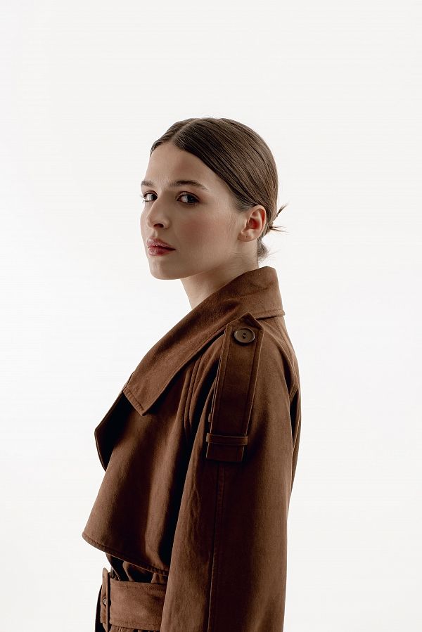 Тренч максі замшевий коричневий PREMT/02 № 2