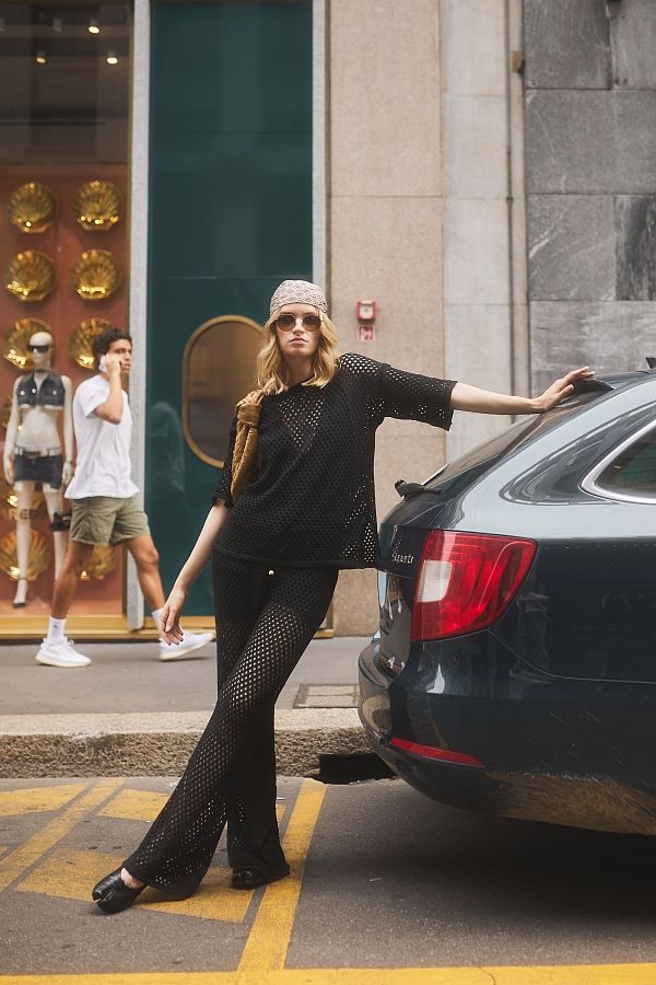 Костюм мереживо футб+брюки чорний 8283SW/1 #RU# Костюм кружево футб+брюки черный 8283SW/1 № 1