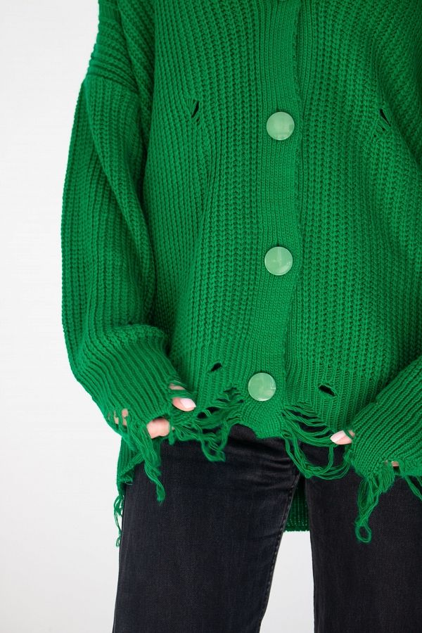 Кардиган на ґудзиках зелений CR-27013/5 #RU# Кардиган на пуговицах зеленый CR-27013/5 № 5