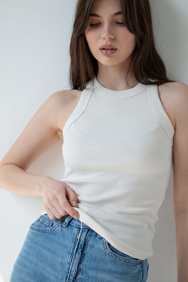 Майка рубчик кремова МА4113/5 #RU# Майка рубчик кремовая МА4113/5 № 4