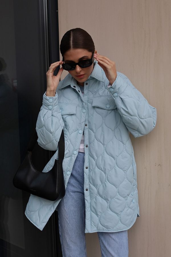 Куртка-сорочка на кнопках блакитна МБПЩ003/3 #RU# Куртка-рубашка на кнопках голубая МБПЩ003/3 № 1