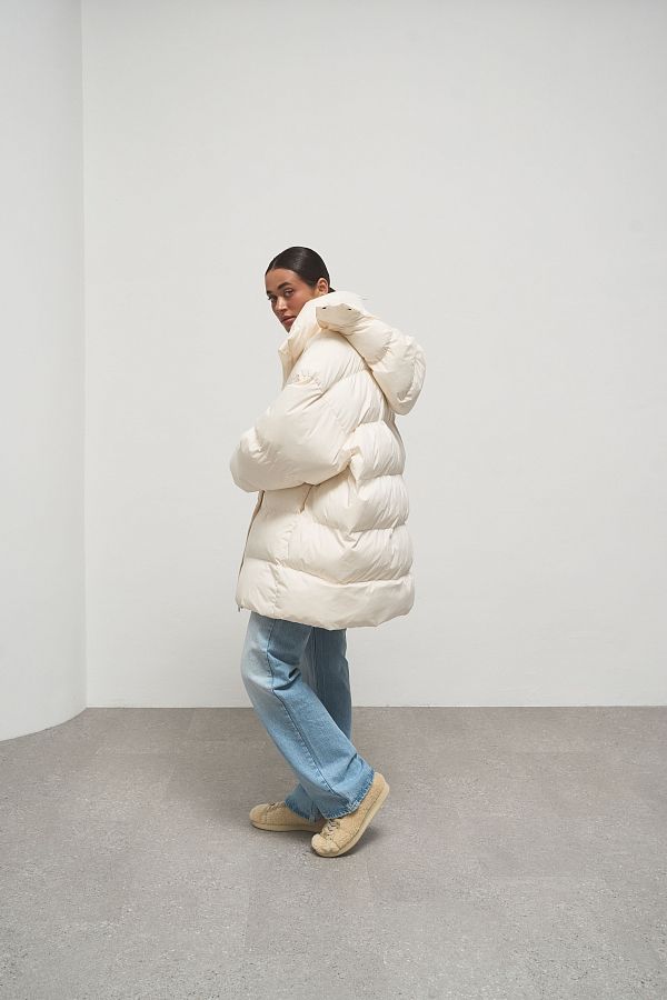 Пуховик зимовий подовжений сметанковий KZR25POD/5 #RU# Пуховик зимний удлиненный сливочный KZR25POD/5 № 3