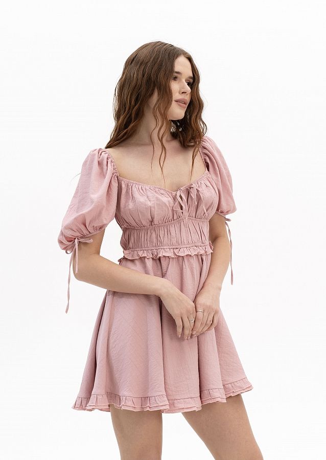 Сукня з рюшами рожева DR202401/3 № 1