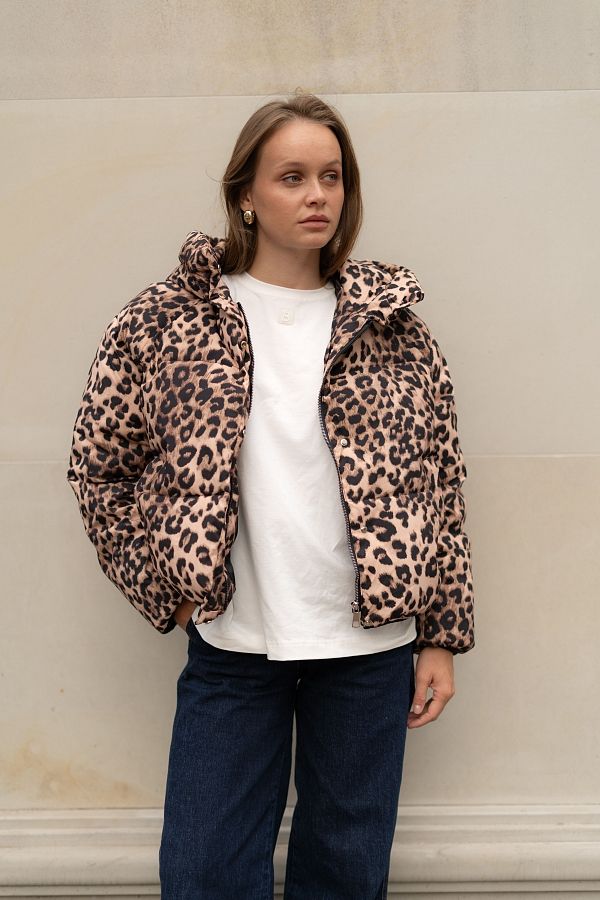 Пуховик принт з капюшоном леопардовий  240901/1 #RU# Пуховик принт с капюшоном 24/1 240901/1 № 3